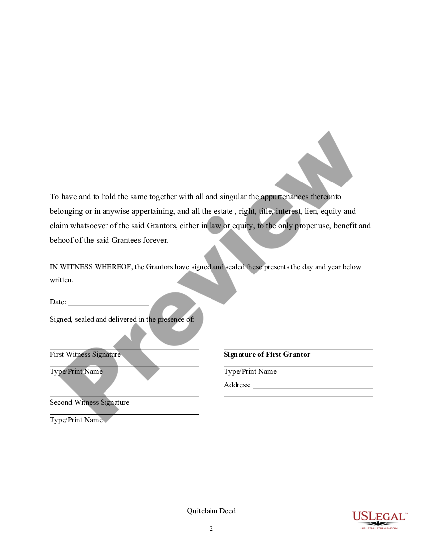 Florida Quitclaim Deed By Two Individuals To Husband And Wife Fl Deed Individuals Us Legal Forms 8791