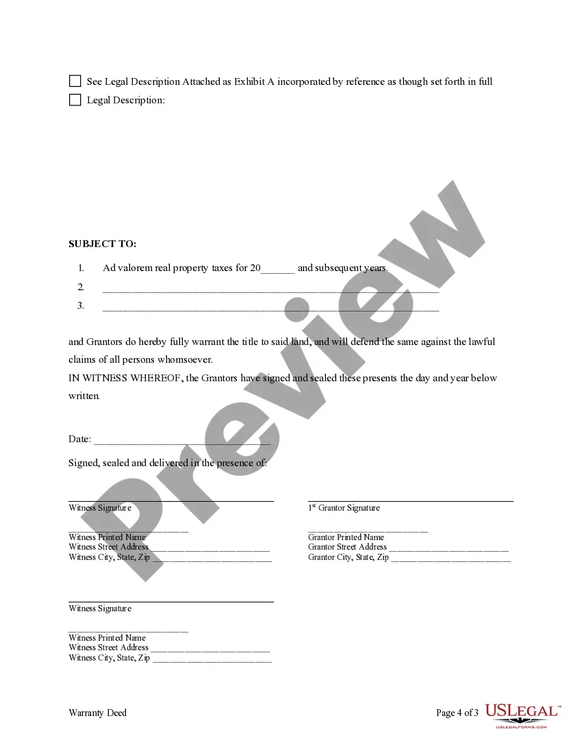 Preview Warranty Deed from two Individuals to Husband and Wife