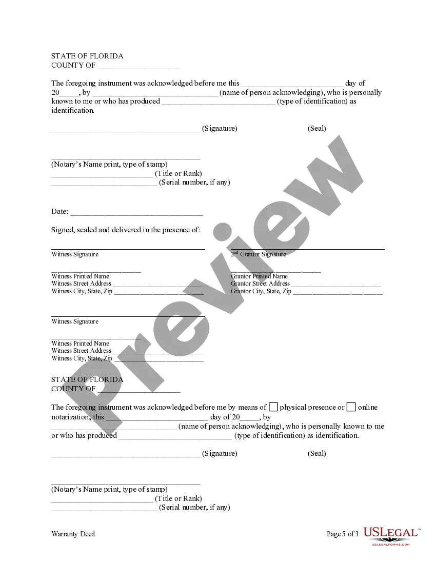 Preview Warranty Deed from two Individuals to Husband and Wife