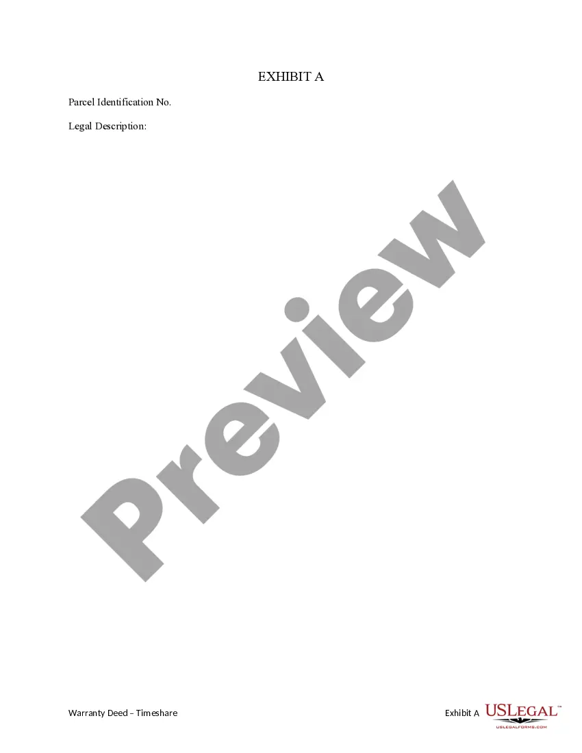 Get Warranty Deed for Timeshare from an Individual to Five Individuals Preview Warranty Deed for Timeshare from an Individual to Five Individuals