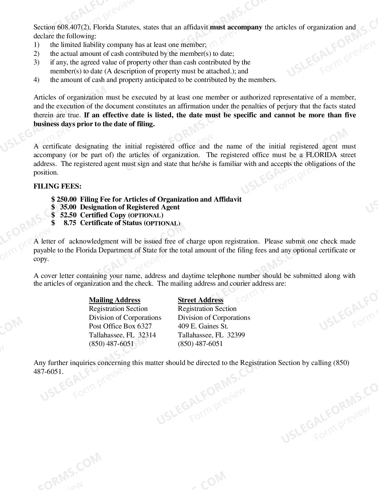 Preview Articles of Organization