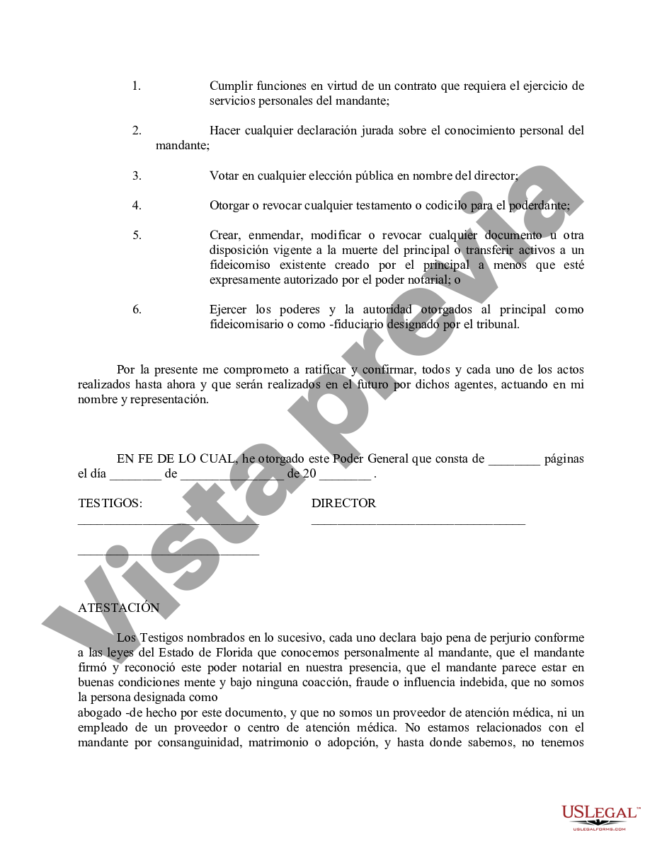 Hillsborough Florida Poder General De Propiedad Y Finanzas No Duradero Poder General Us 3080