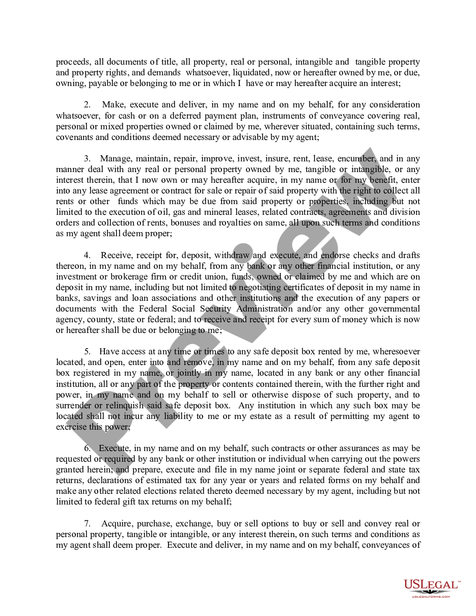 page 1 General Power of Attorney for Property and Finances - Nondurable preview