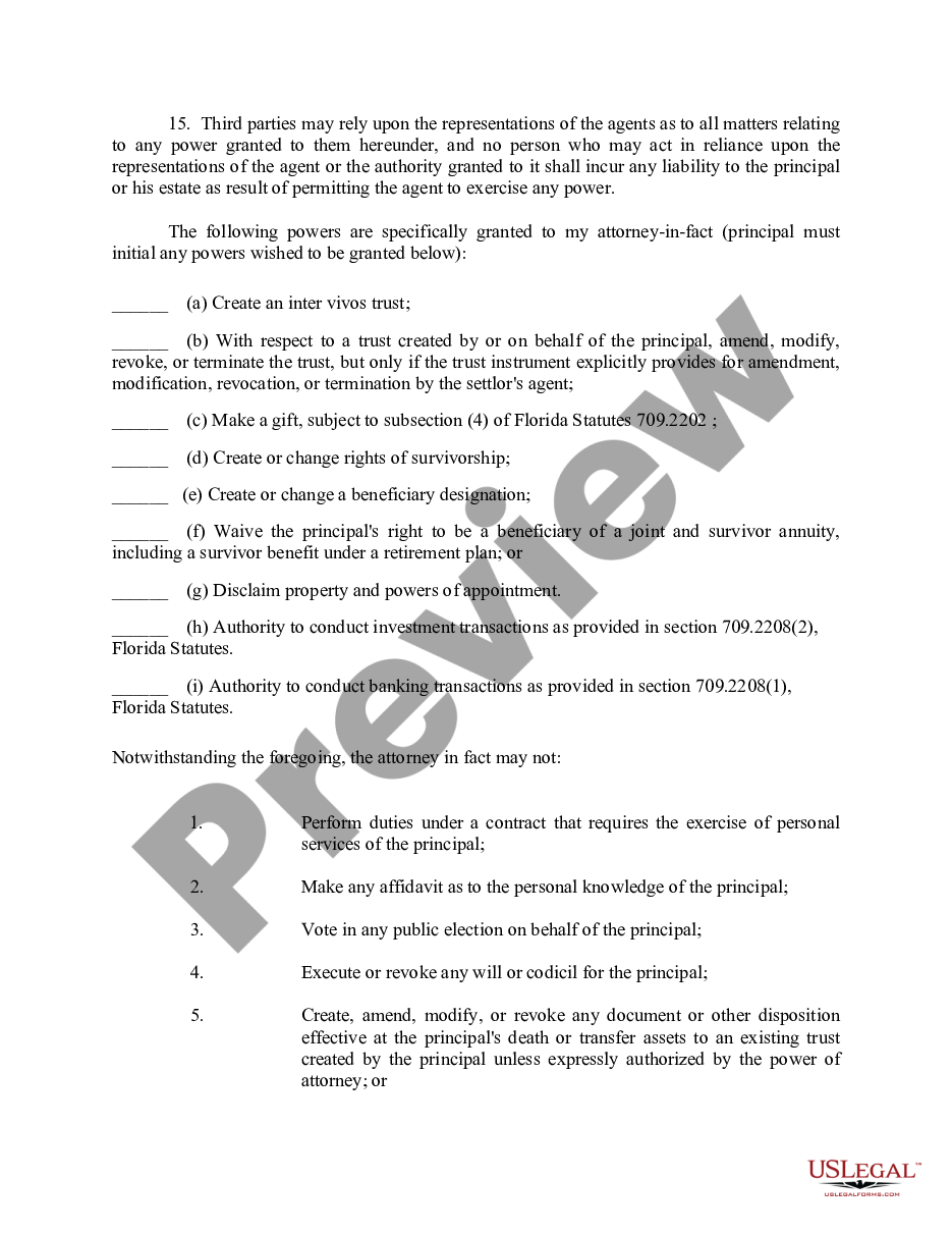 page 3 General Power of Attorney for Property and Finances - Nondurable preview