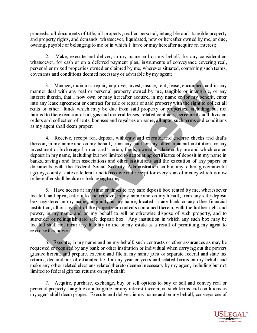 Preview General Power of Attorney for Property and Finances - Nondurable