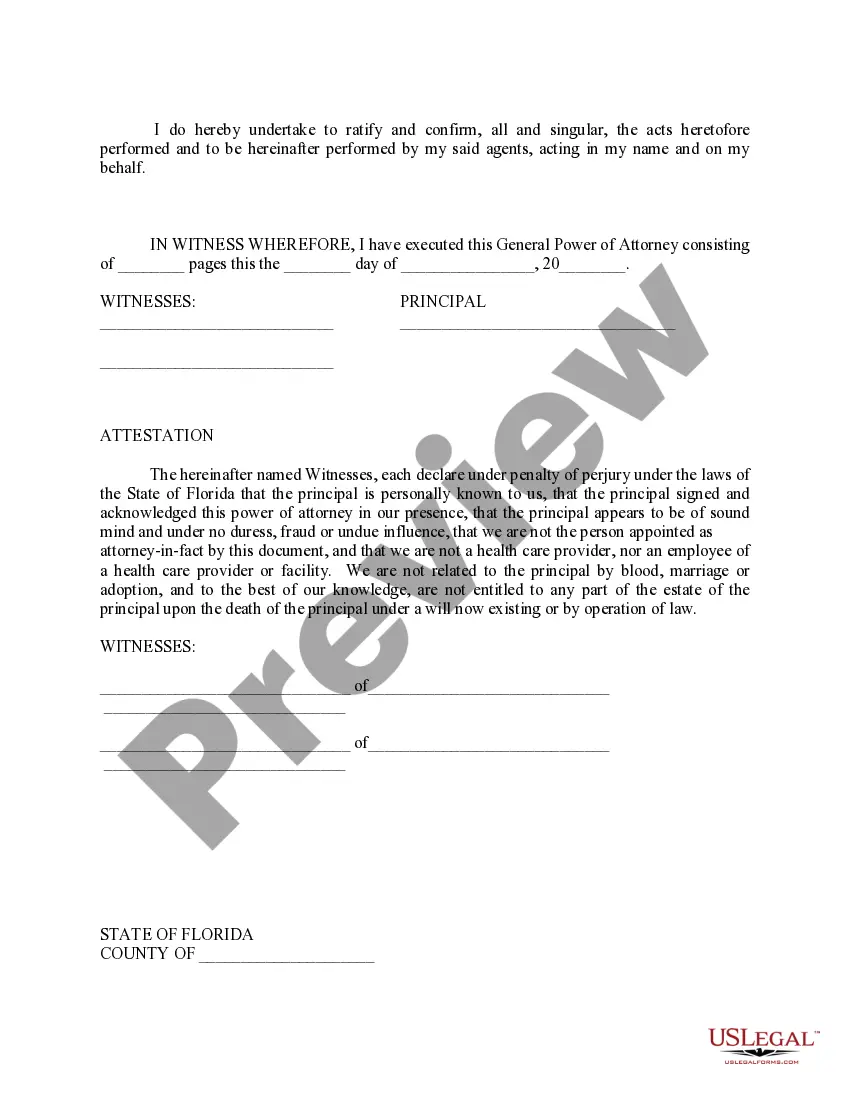 Preview General Power of Attorney for Property and Finances - Nondurable