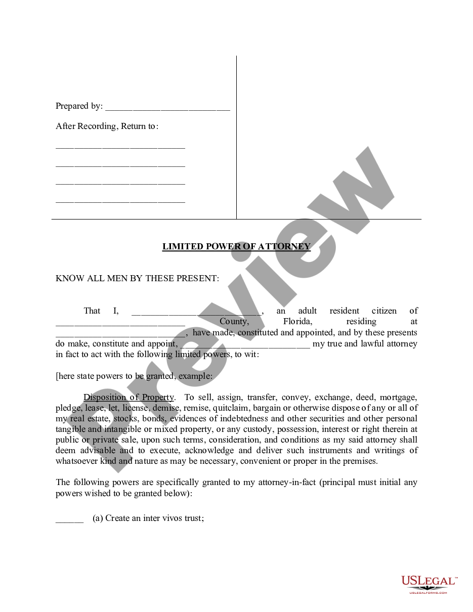 form Limited Power of Attorney preview