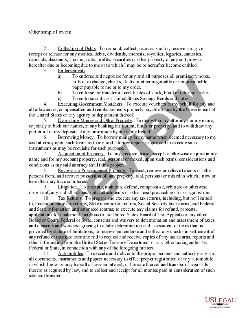 Preview Limited Power of Attorney