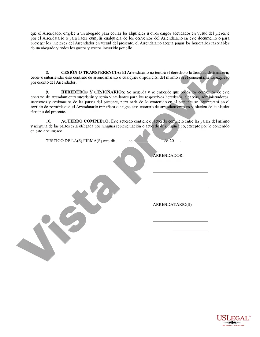 Preview Contrato de arrendamiento de alquiler residencial