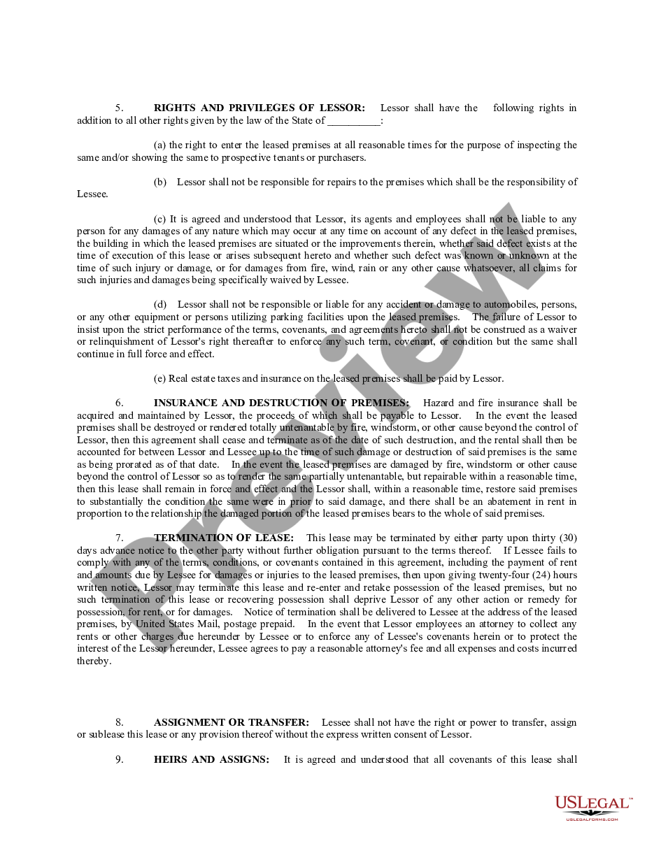 page 1 Residential Rental Lease Agreement preview