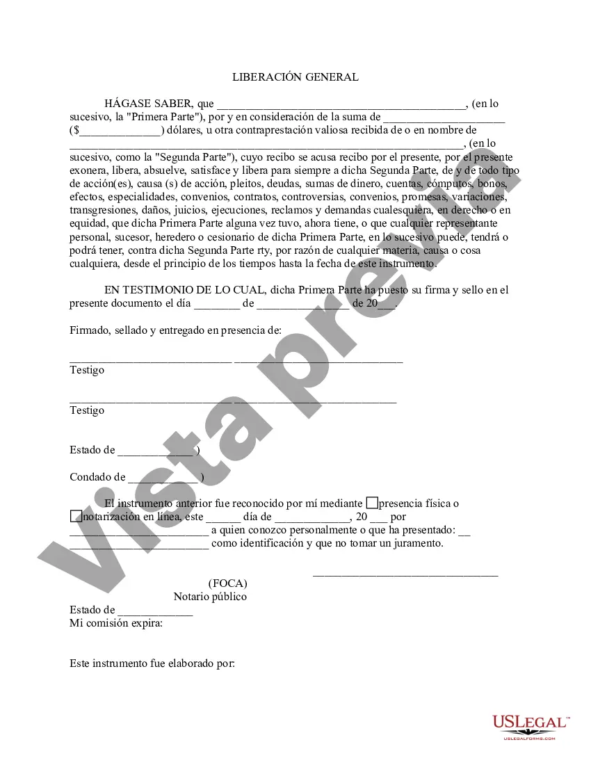 Preview Liberación general de un reclamo