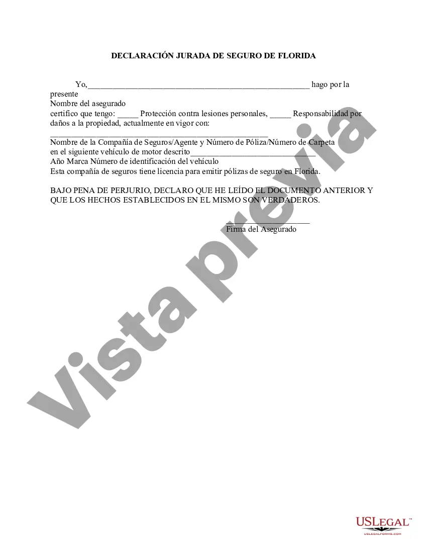 Preview Declaración jurada de seguro