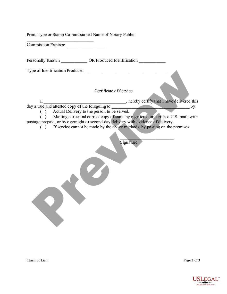 page 2 Claim of Lien Form - Construction - Mechanic Liens - Individual preview