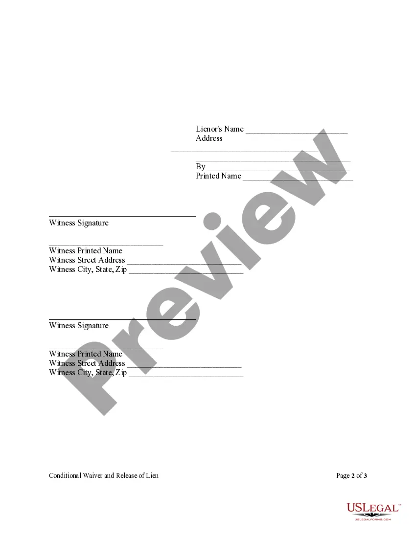 Get Conditional Partial Release And Waiver Of Lien Form - Construction - Mechanic Liens - Individual Preview Conditional Partial Release And Waiver Of Lien Form - Construction - Mechanic Liens - Individual