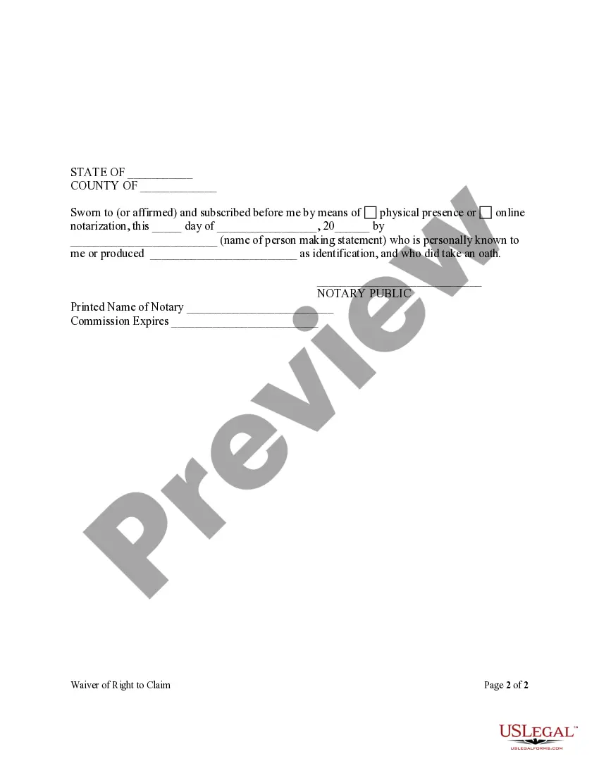 Preview Waiver of Right to Claim Against the Payment Bond (Final Payment) - Corporation or LLC