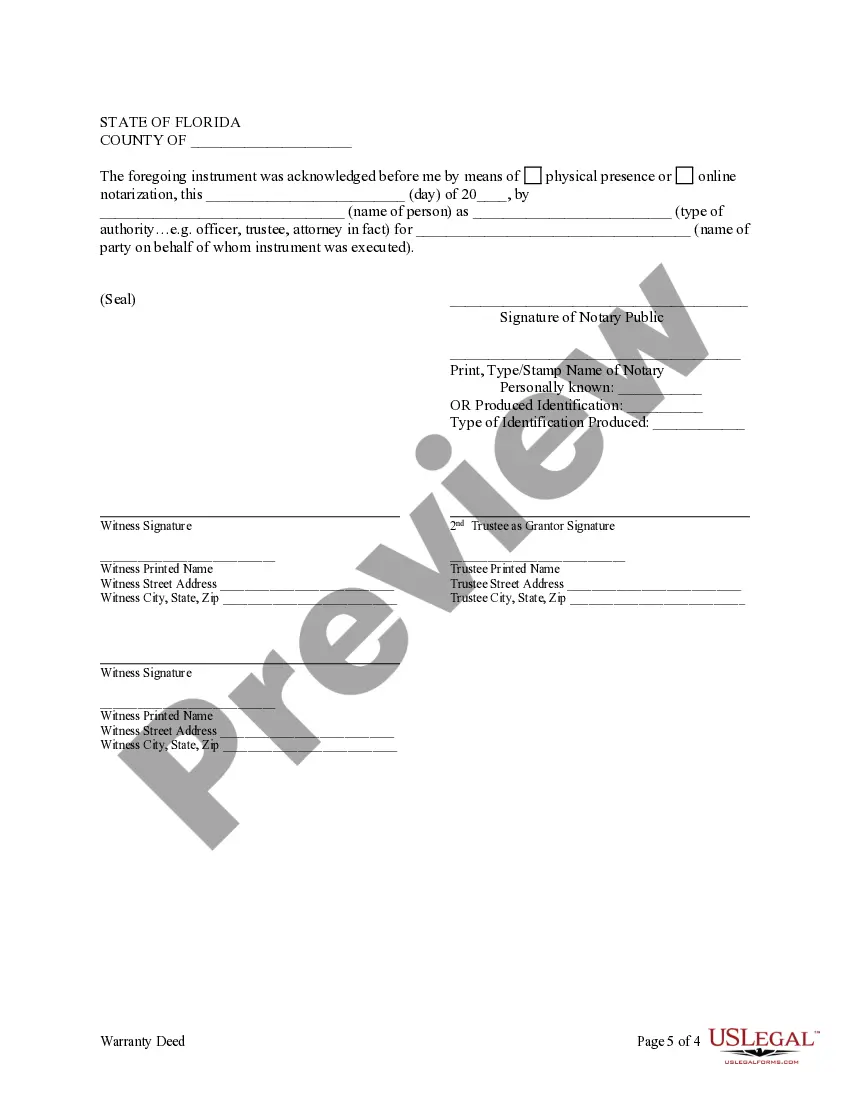 Preview Trust - Two Individual Trustees - to an Individual