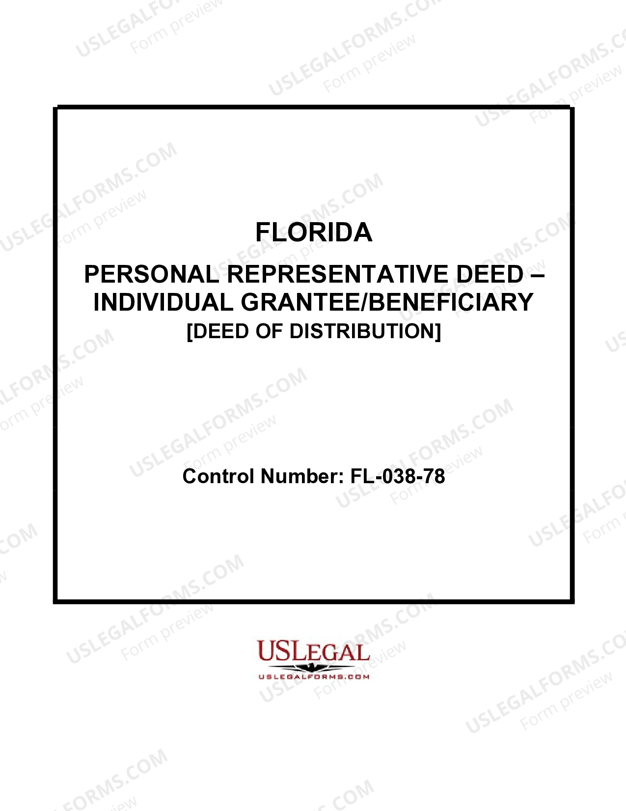 Florida Personal Representative's Deed of Distribution Personal
