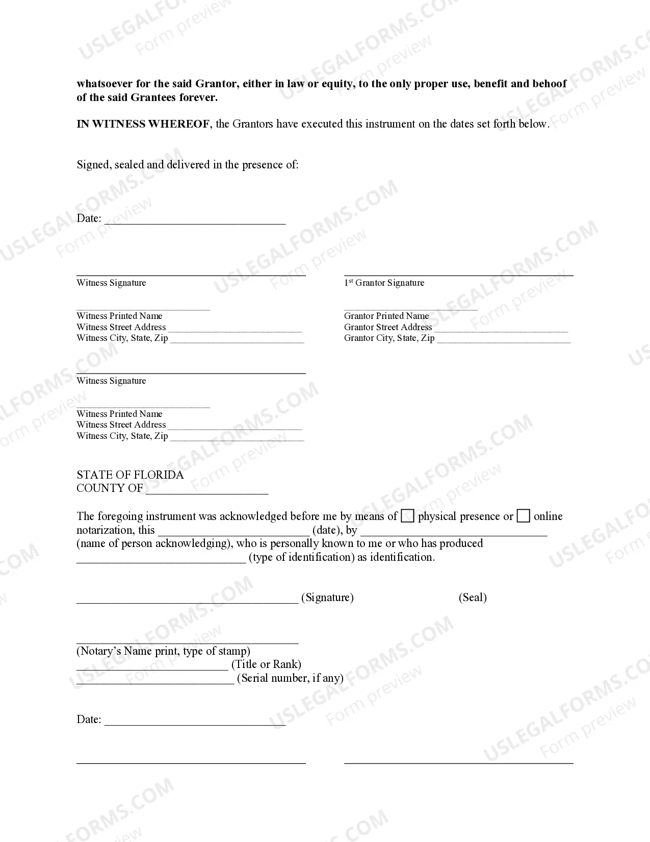 Preview Quitclaim Deed - Three Individuals to Two Individuals