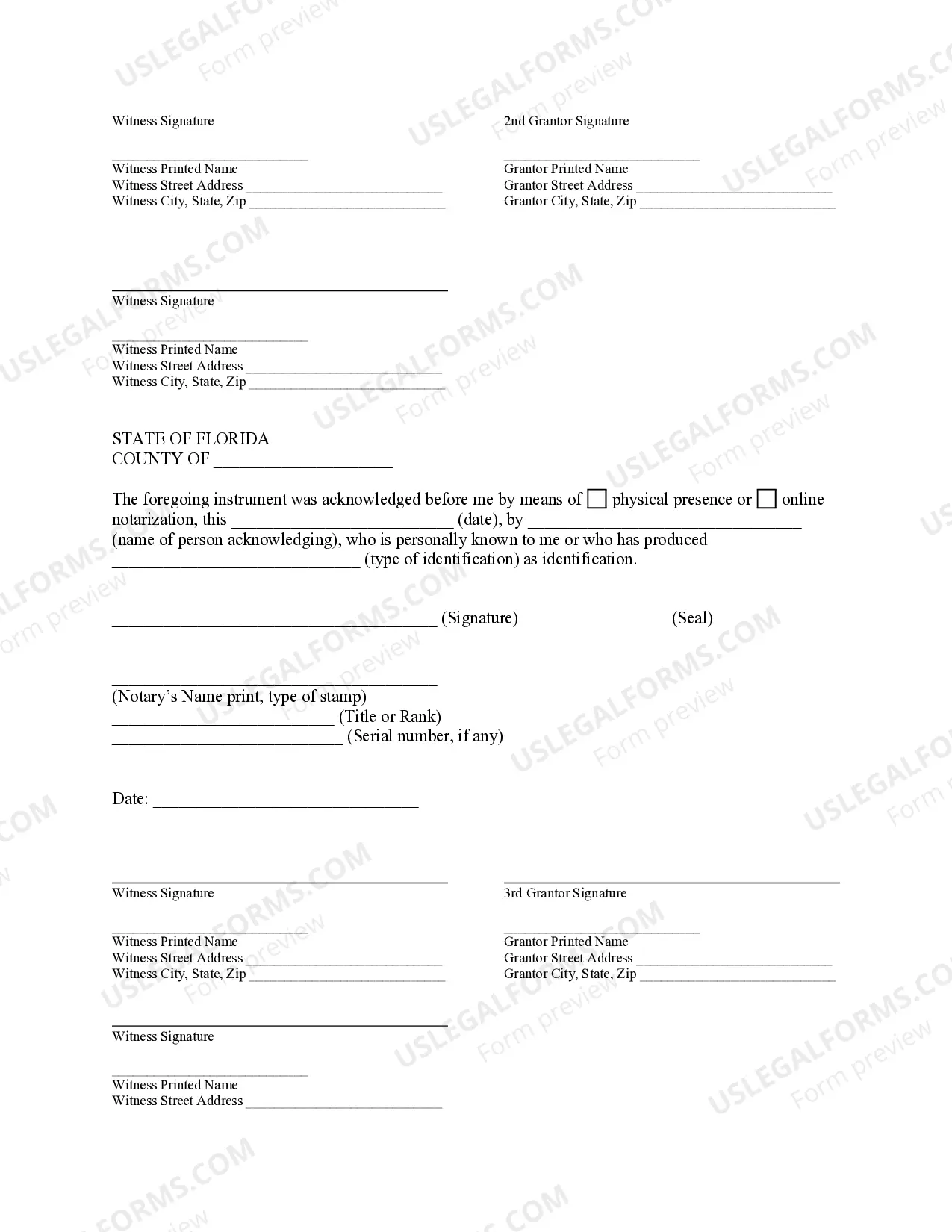 Preview Quitclaim Deed - Three Individuals to Two Individuals