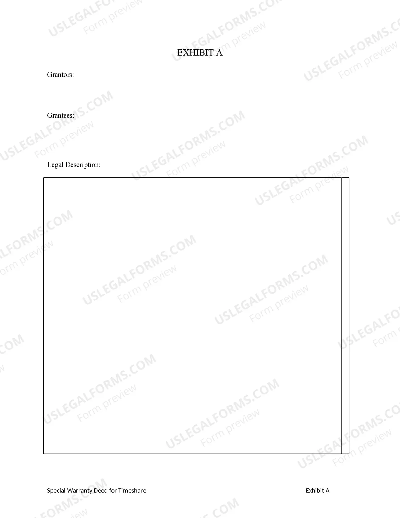 Preview Special Warranty Deed for a Timeshare - Husband and Wife / Two Individuals to Three Individuals