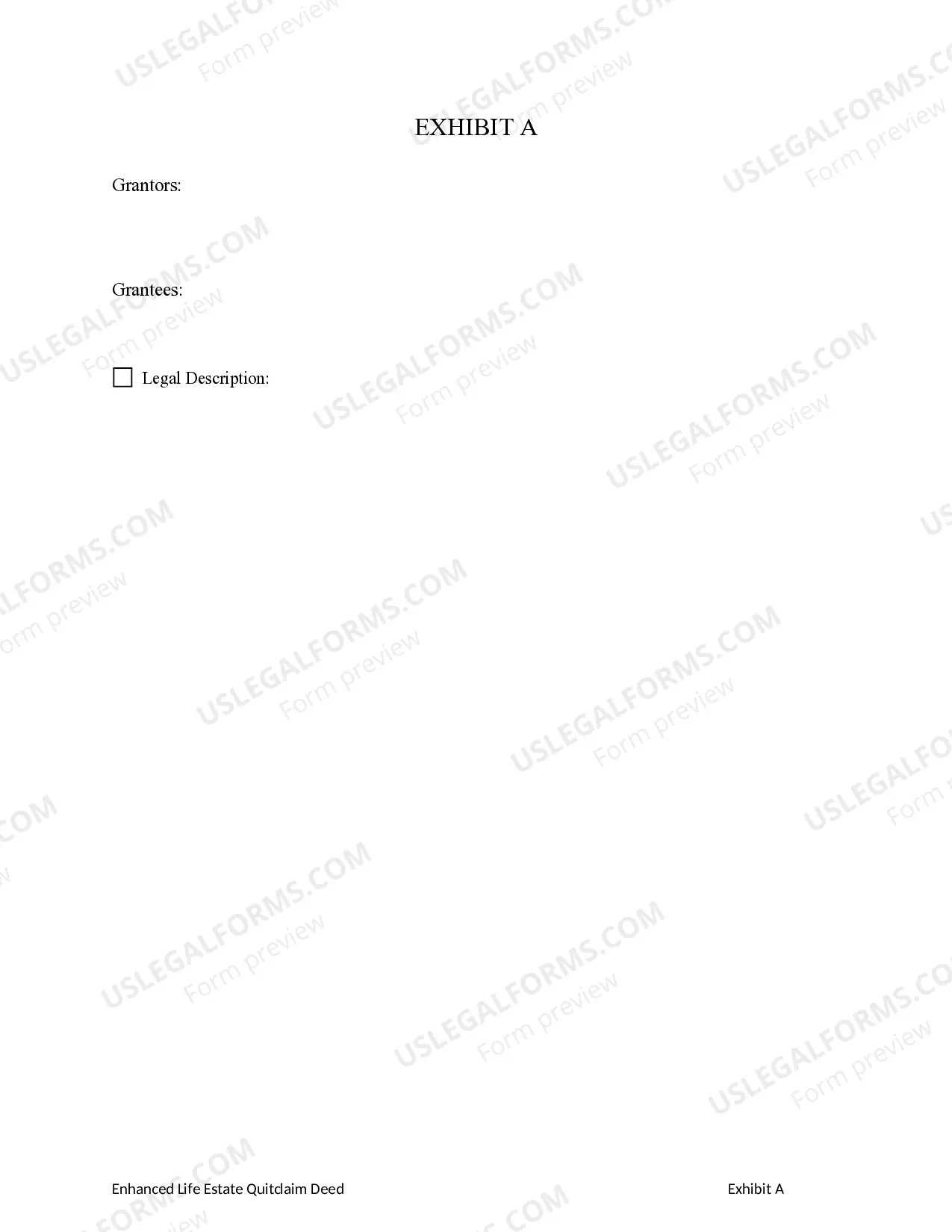 Preview Enhanced Life Estate or Lady Bird Deed - Quitclaim - Two Individuals or Husband and Wife to Two Individuals or Husband and Wife