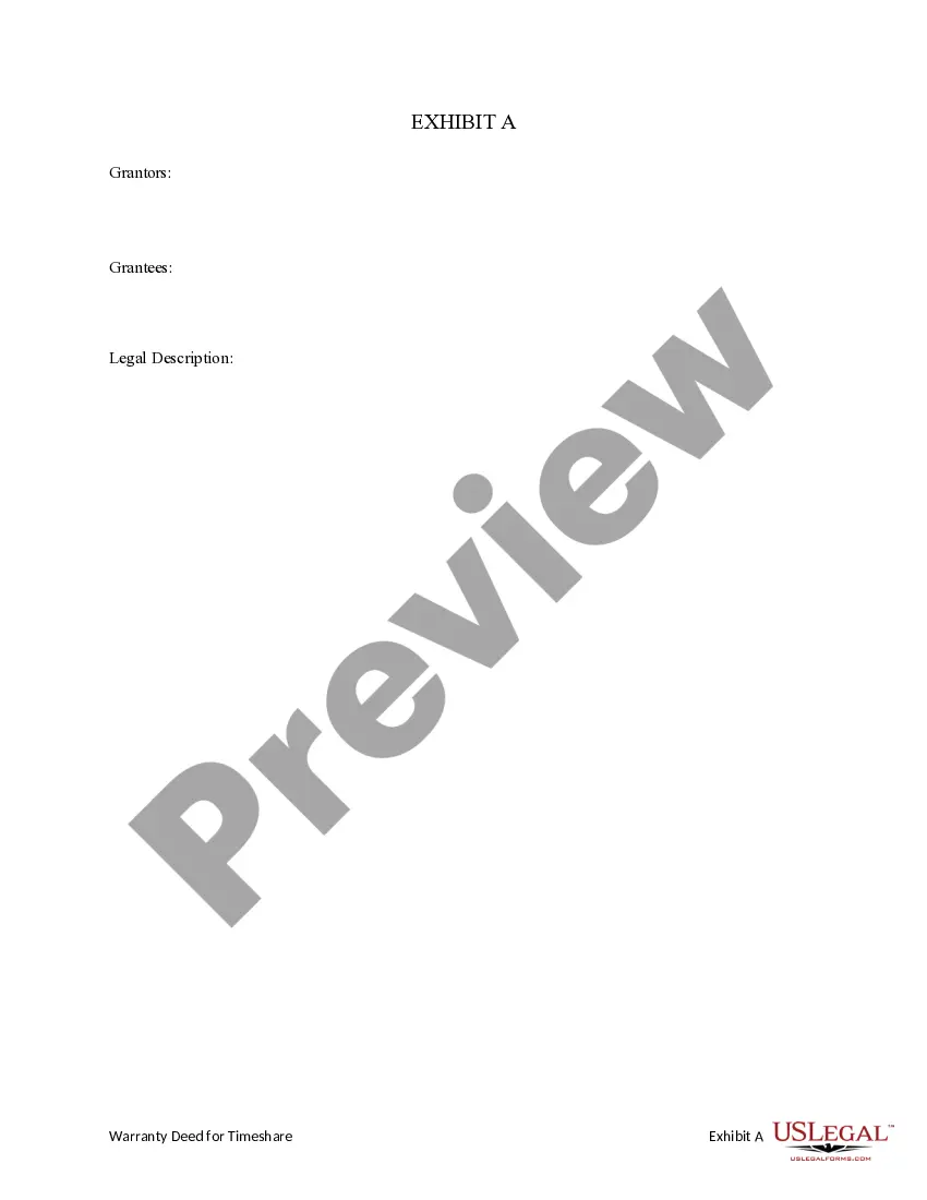 Preview Warranty Deed for a Timeshare - Husband and Wife / Two Individuals to Two Individuals