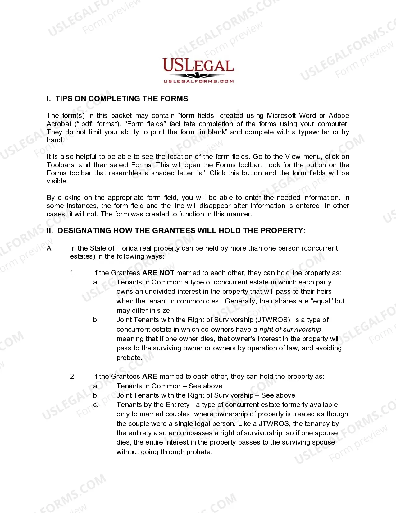 Preview Warranty Deed - Time Share - Husband and Wife / Two Individuals to Husband and Wife / Two Individuals