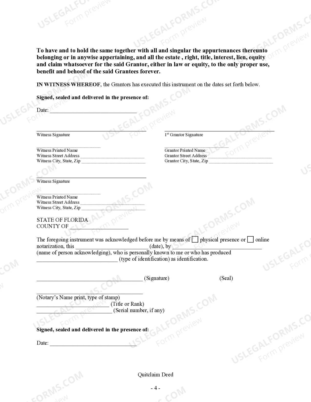 Preview Quitclaim Deed - Three Married Couples (6 Individuals) to Two Married Couples (4 Individuals)