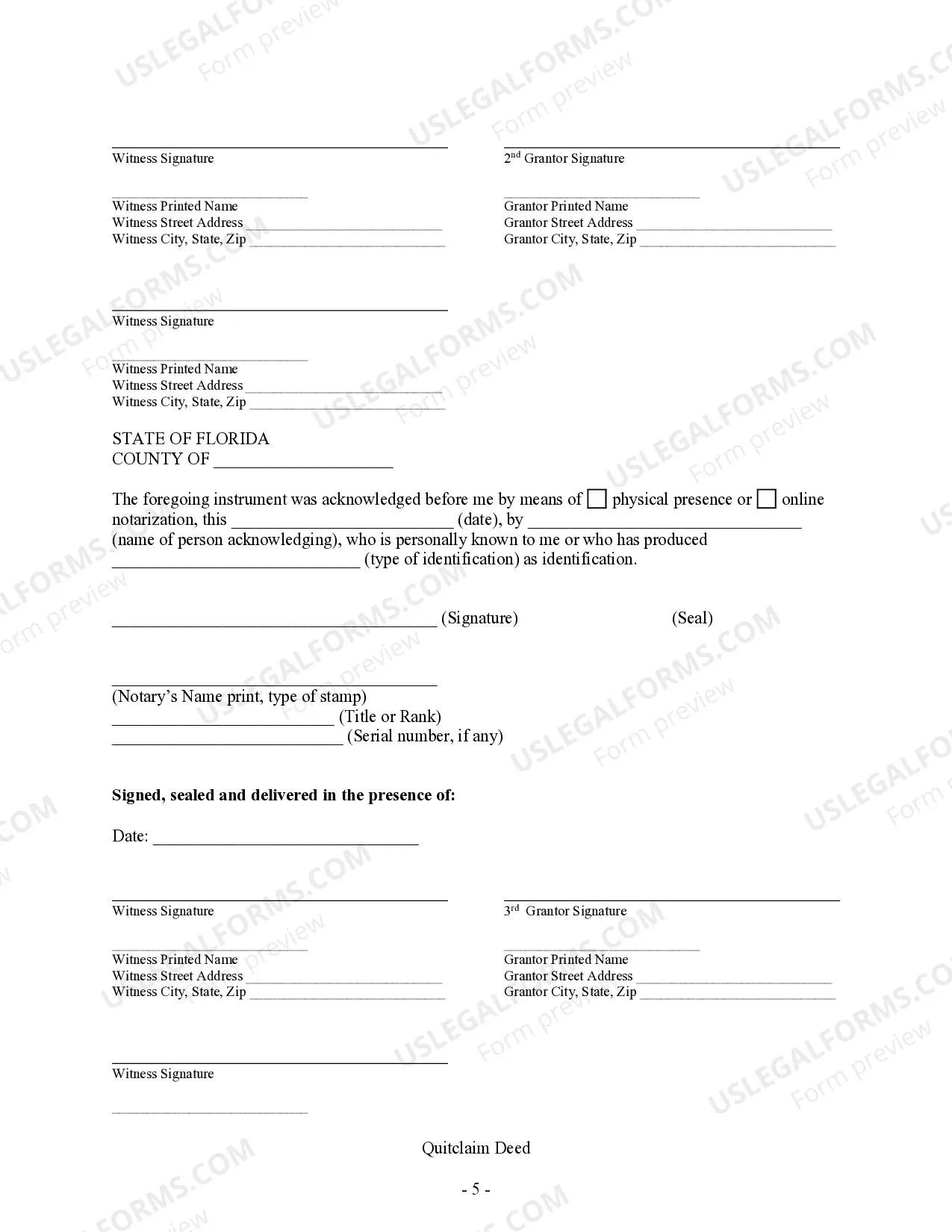Preview Quitclaim Deed - Three Married Couples (6 Individuals) to Two Married Couples (4 Individuals)