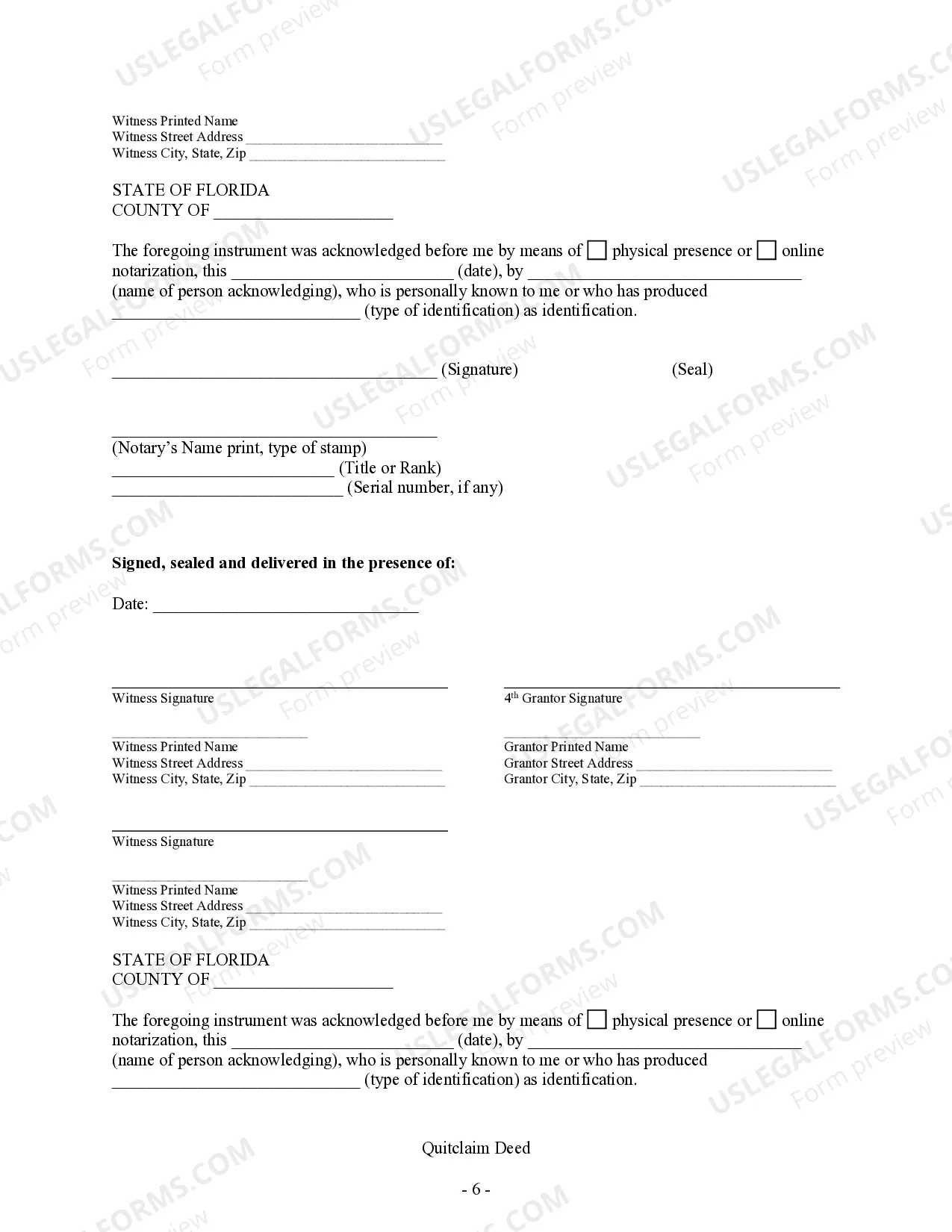 Preview Quitclaim Deed - Three Married Couples (6 Individuals) to Two Married Couples (4 Individuals)