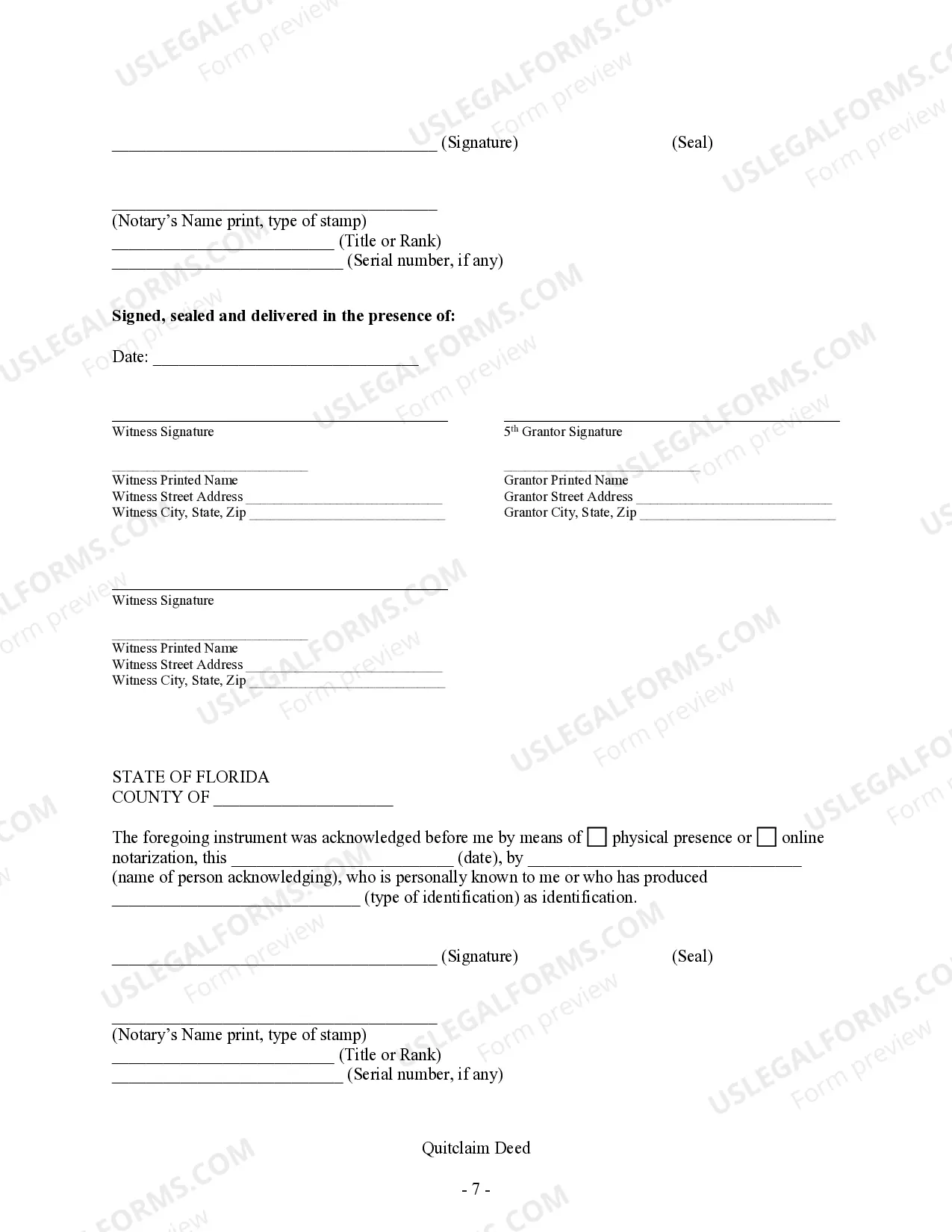 Preview Quitclaim Deed - Three Married Couples (6 Individuals) to Two Married Couples (4 Individuals)