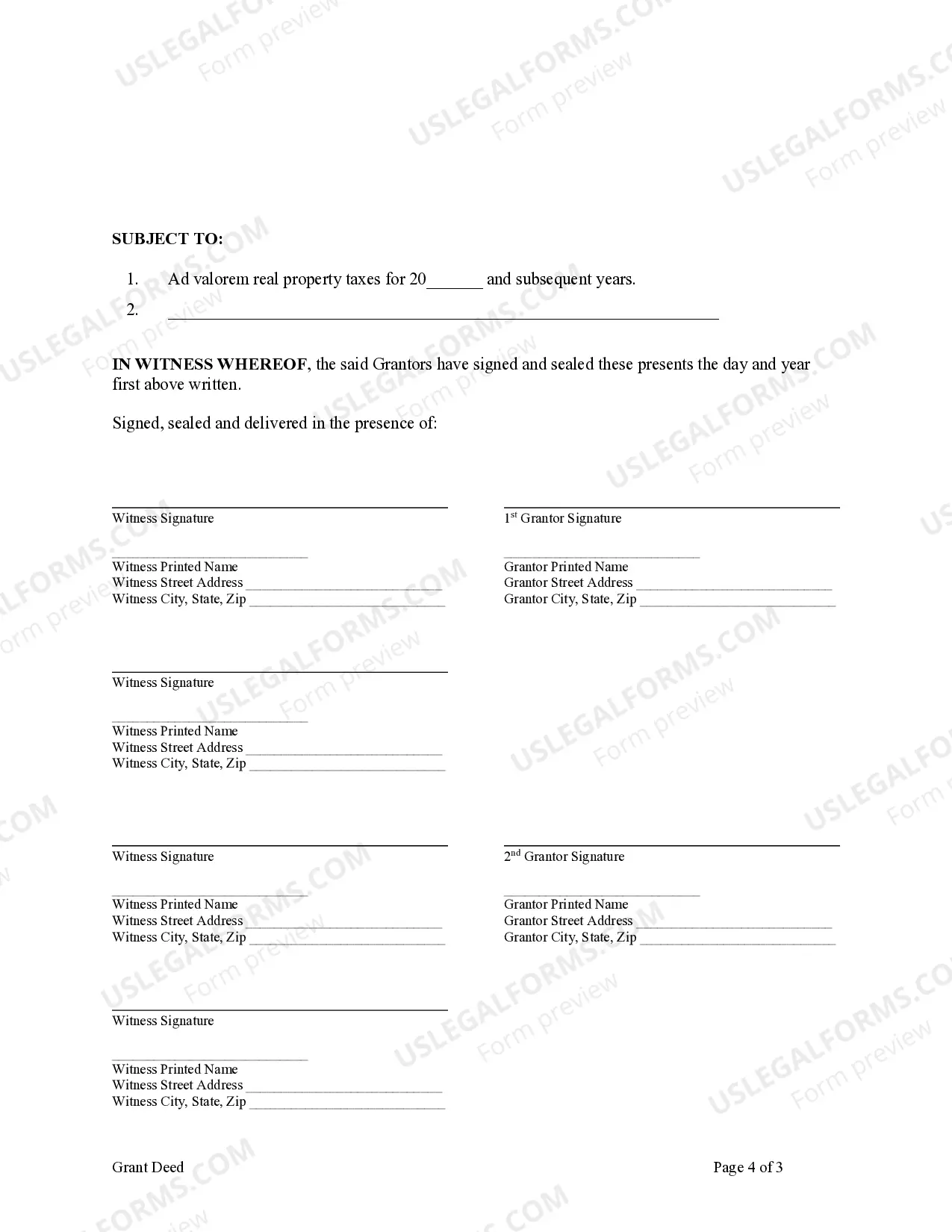 Preview Grant Deed - Husband and Wife, or Two Individuals, to an Individual
