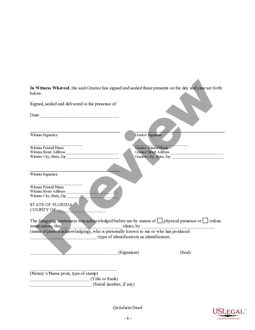 Preview Quitclaim Deed from Individual Grantor to Three Individual Grantees