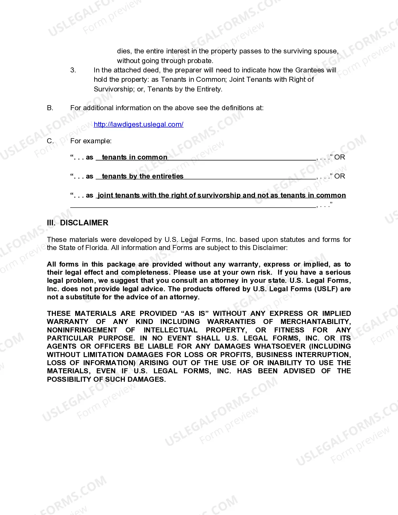 Preview Warranty Deed - Individual, d.b.a. to Husband and Wife