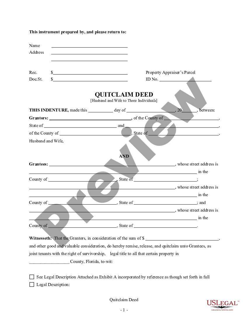 Florida Quitclaim Deed Fl Quitclaim Deed Us Legal Forms 8933