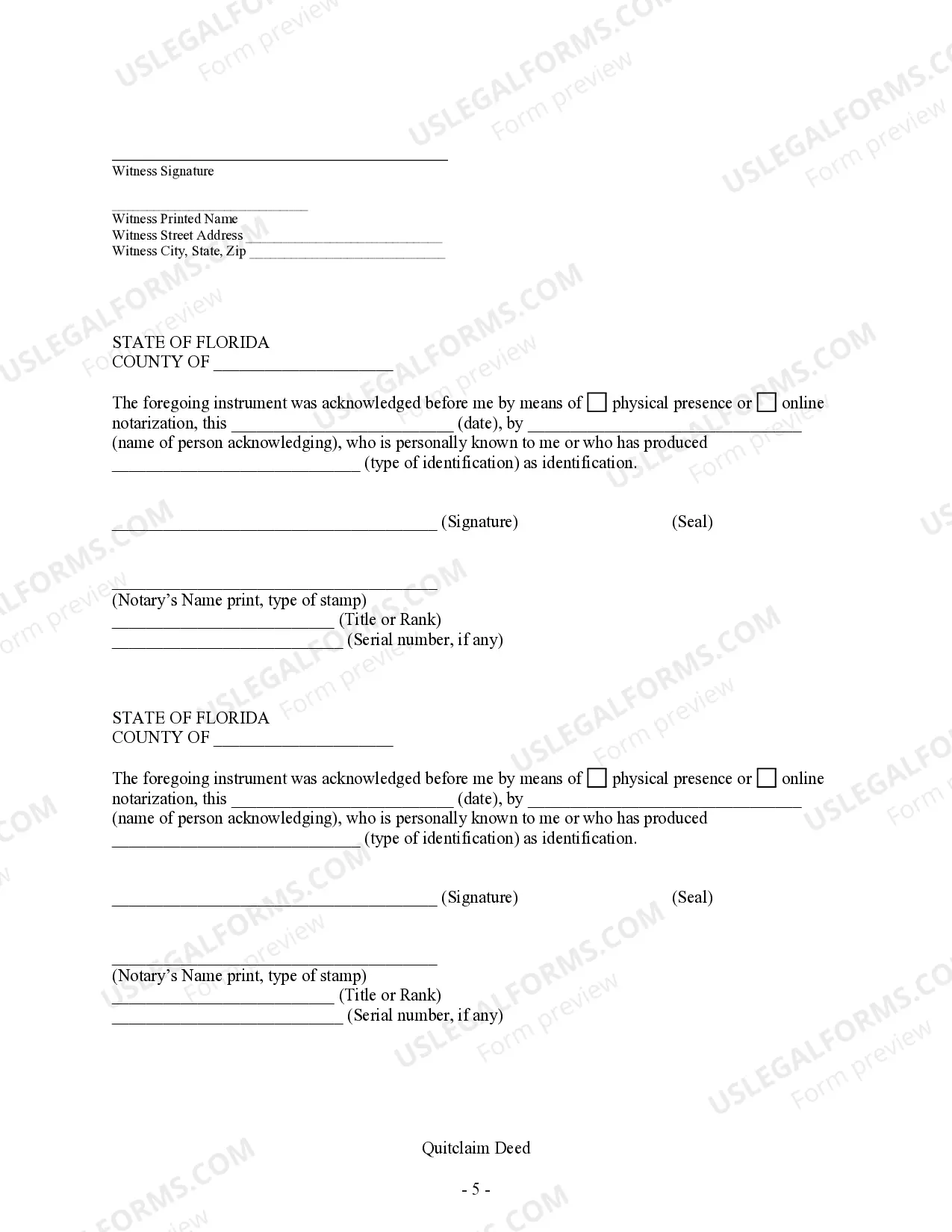 Preview Quitclaim Deed - Husband and Wife to Three Individuals