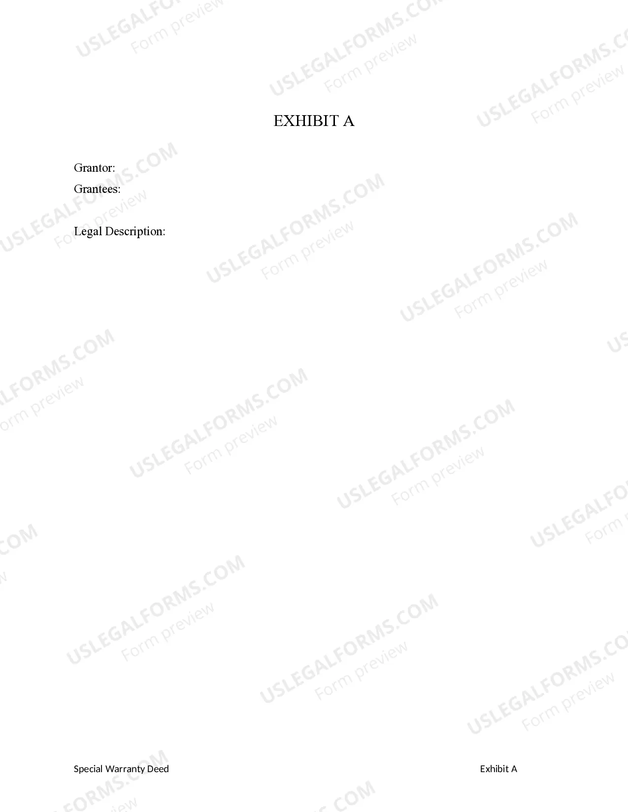 Preview Special Warranty Deed from an Individual to Two Individuals / Husband and Wife