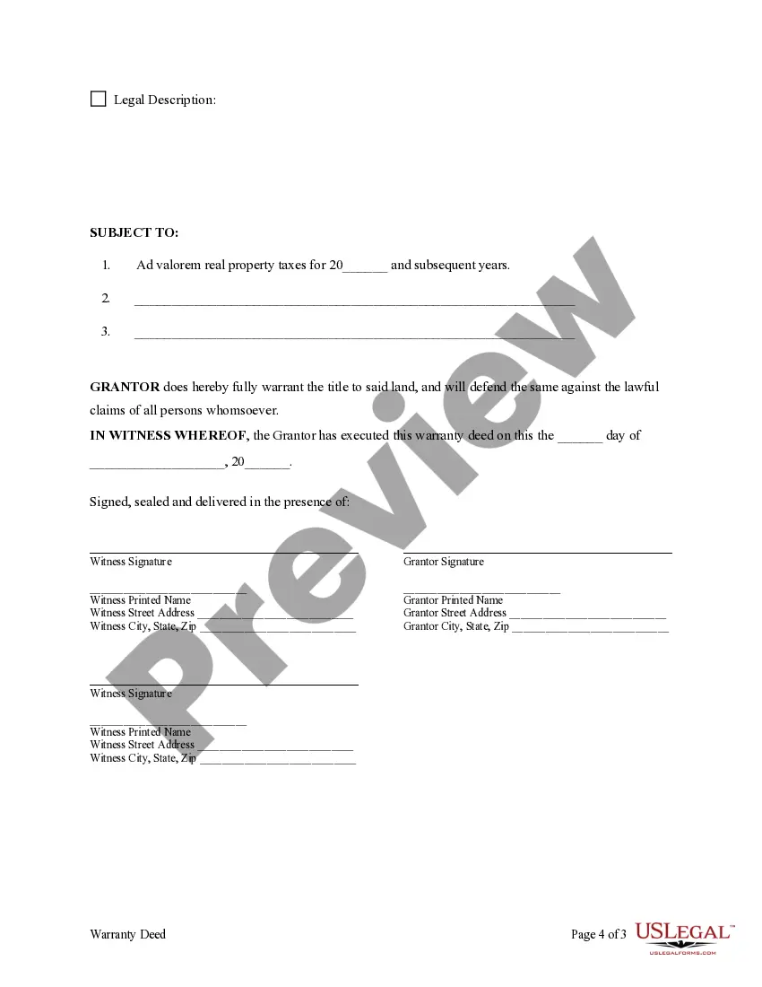 Preview Warranty Deed from a Trust to an Individual