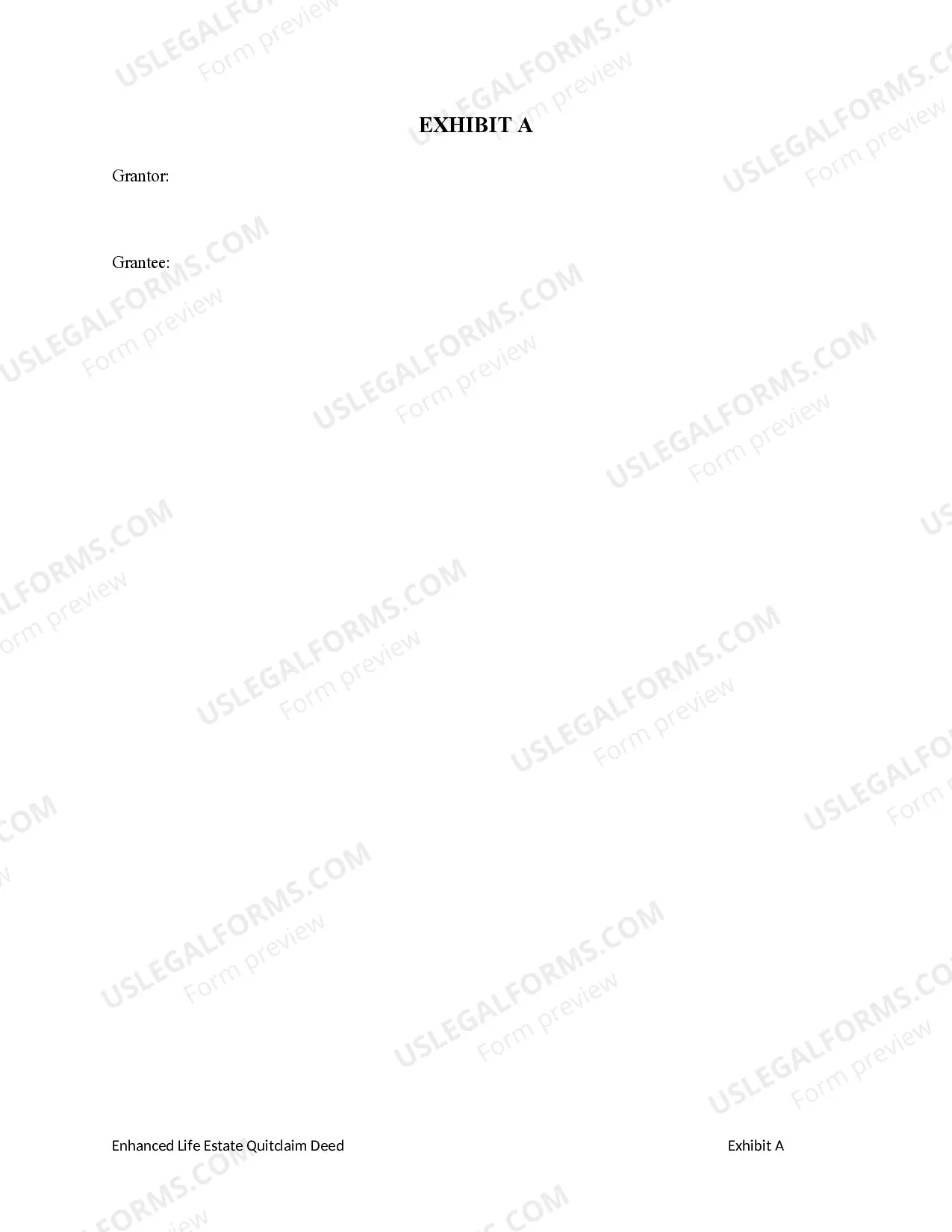 Preview Enhanced Life Estate or Lady Bird Deed - Quitclaim - Individual to Three Individuals