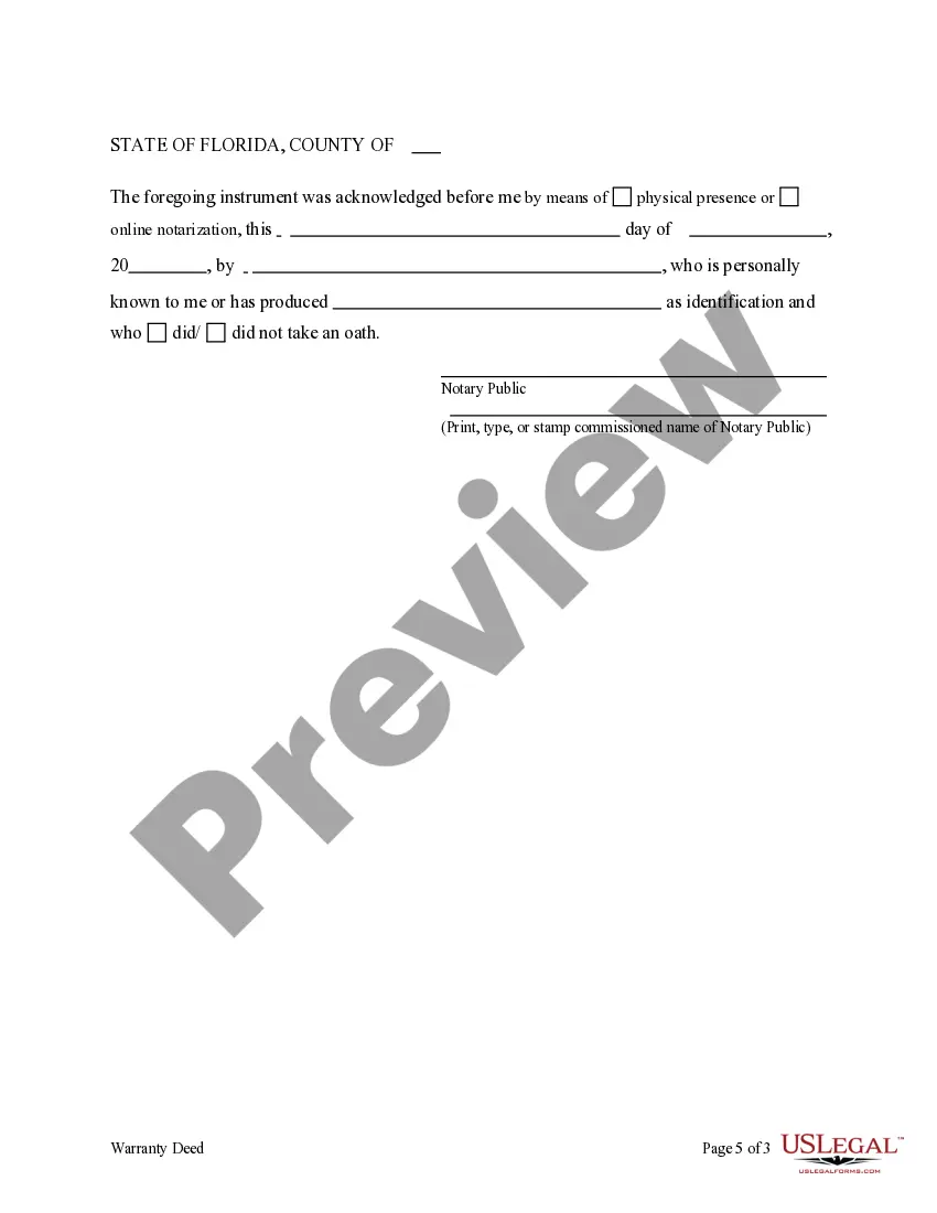 Preview Warranty Deed for a Time Share from an Individual to a Trust