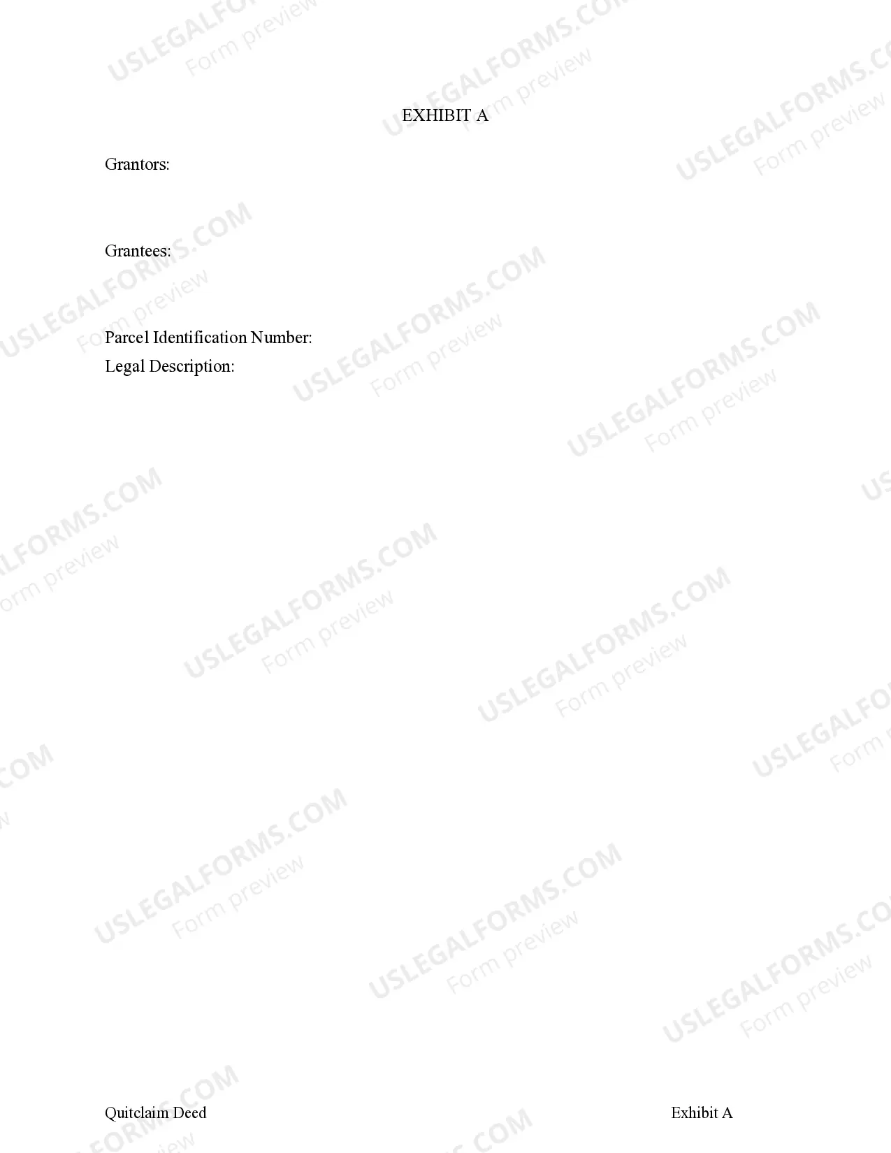 Preview Quitclaim Deed - Individual to a Trust