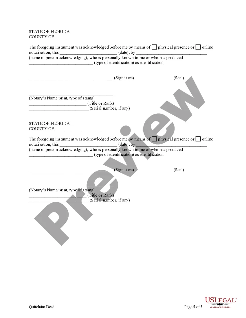 Preview Quitclaim Deed for a Timeshare - Two Individuals to One Individual