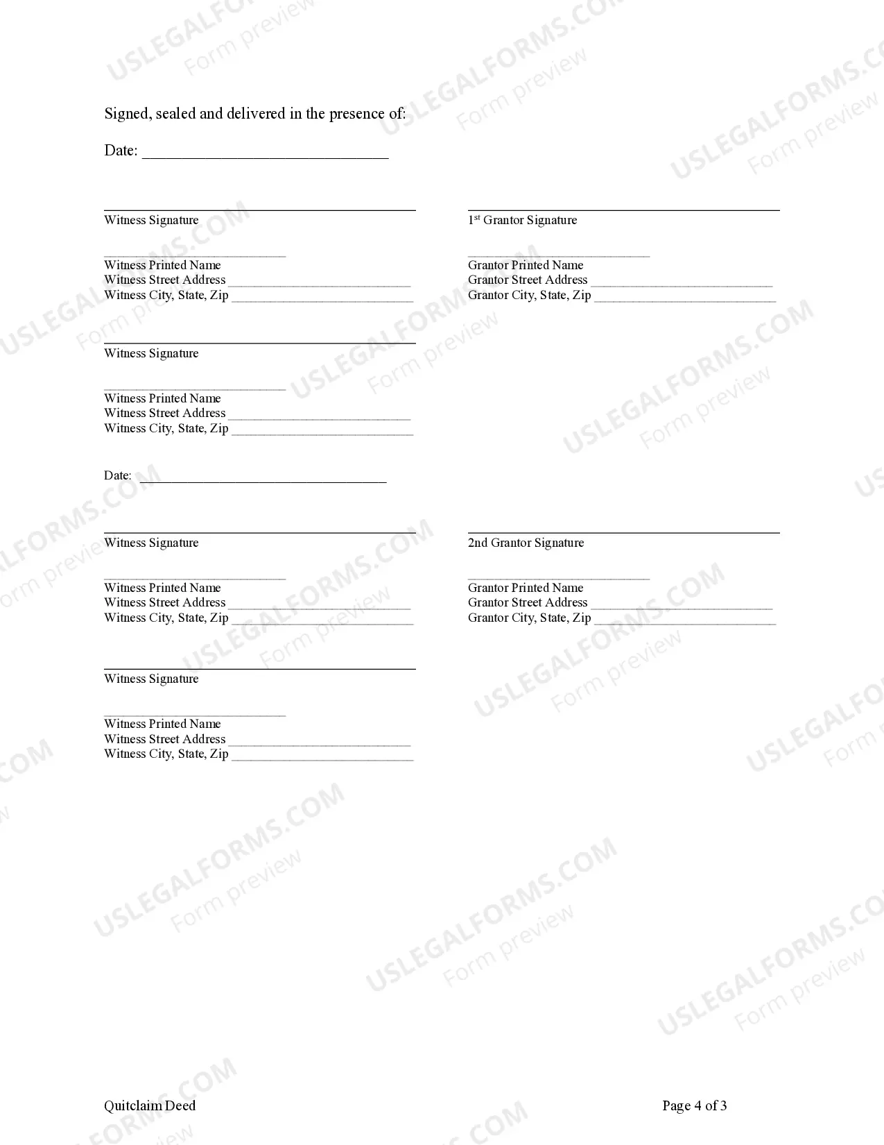 Preview Quitclaim Deed - Timeshare - Two Individual Grantors to Three Individual Grantees