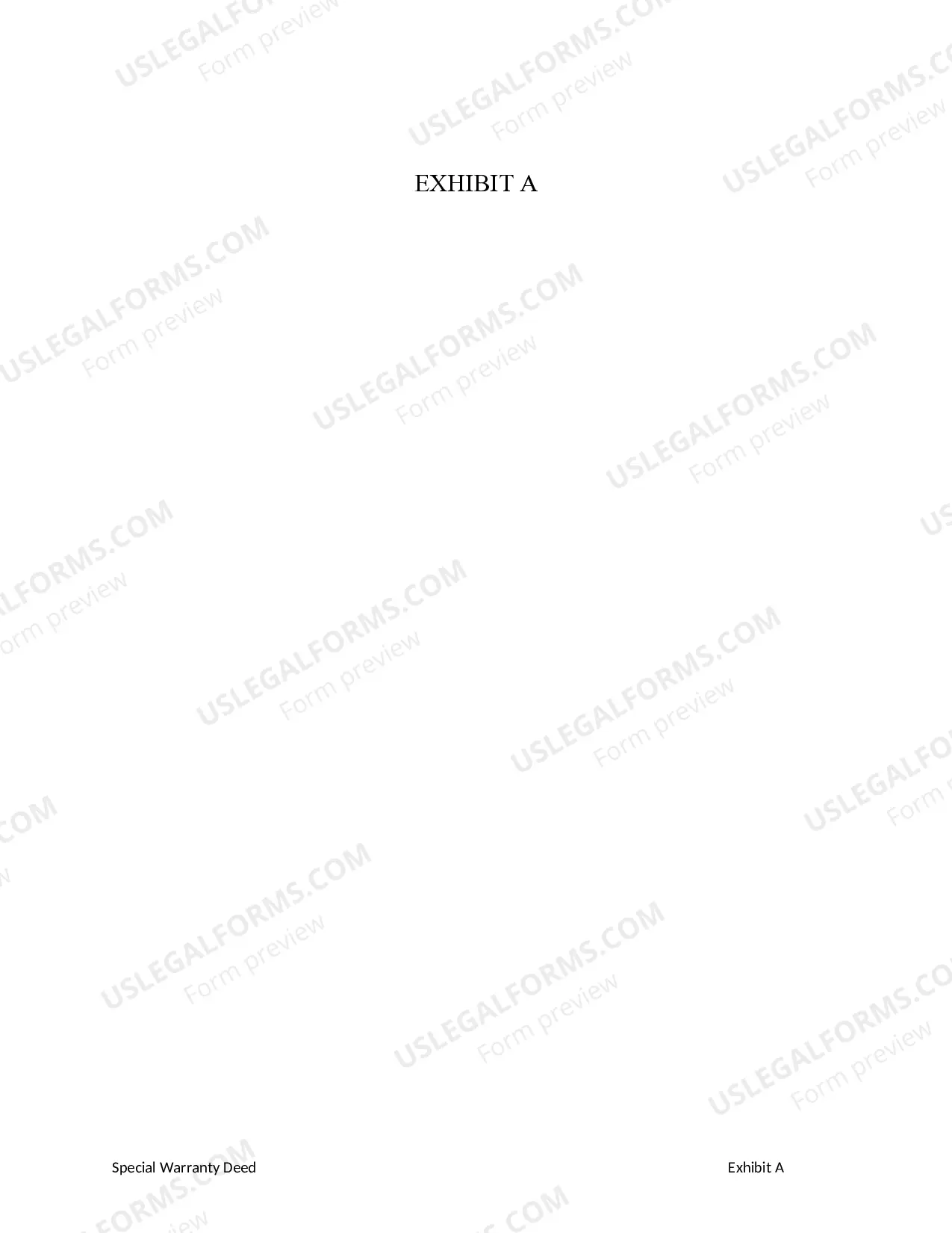 Preview Special Warranty Deed from Individual to Individual