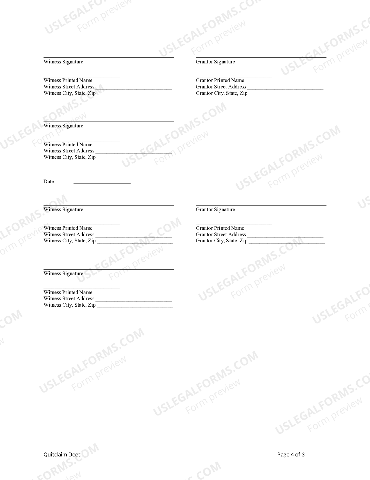 Port St. Lucie Florida Timeshare Quitclaim Deed from Husband and Wife