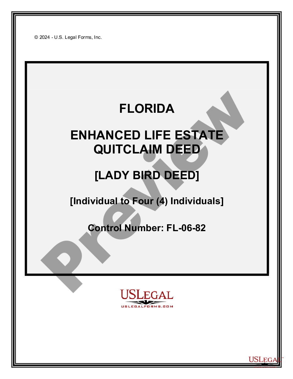 Florida Enhanced Life Estate or Lady Bird Deed Quitclaim Florida