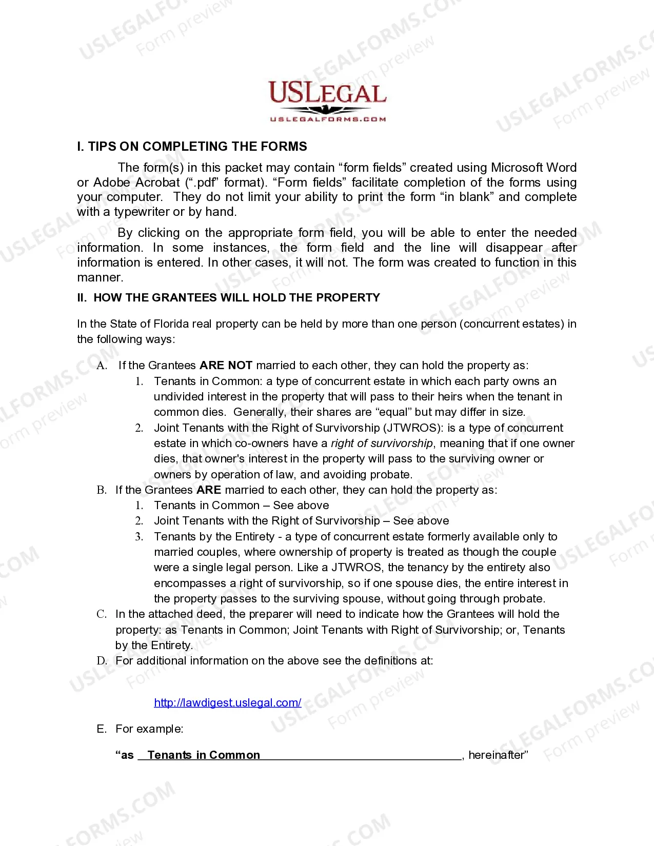 Preview Enhanced Life Estate or Lady Bird Deed - Quitclaim - Individual to Four Individuals