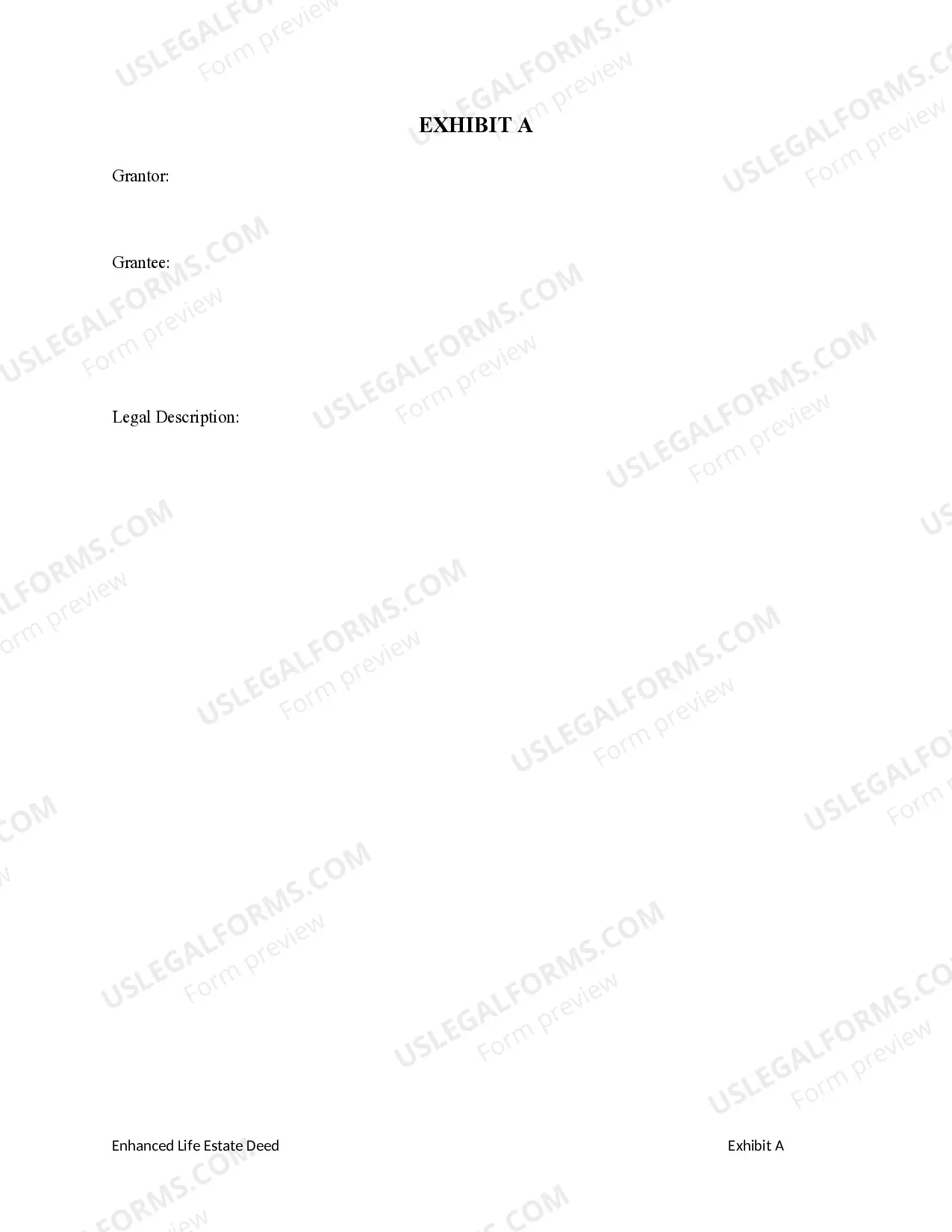 Preview Enhanced Life Estate or Lady Bird Deed - An Individual to Four Individuals