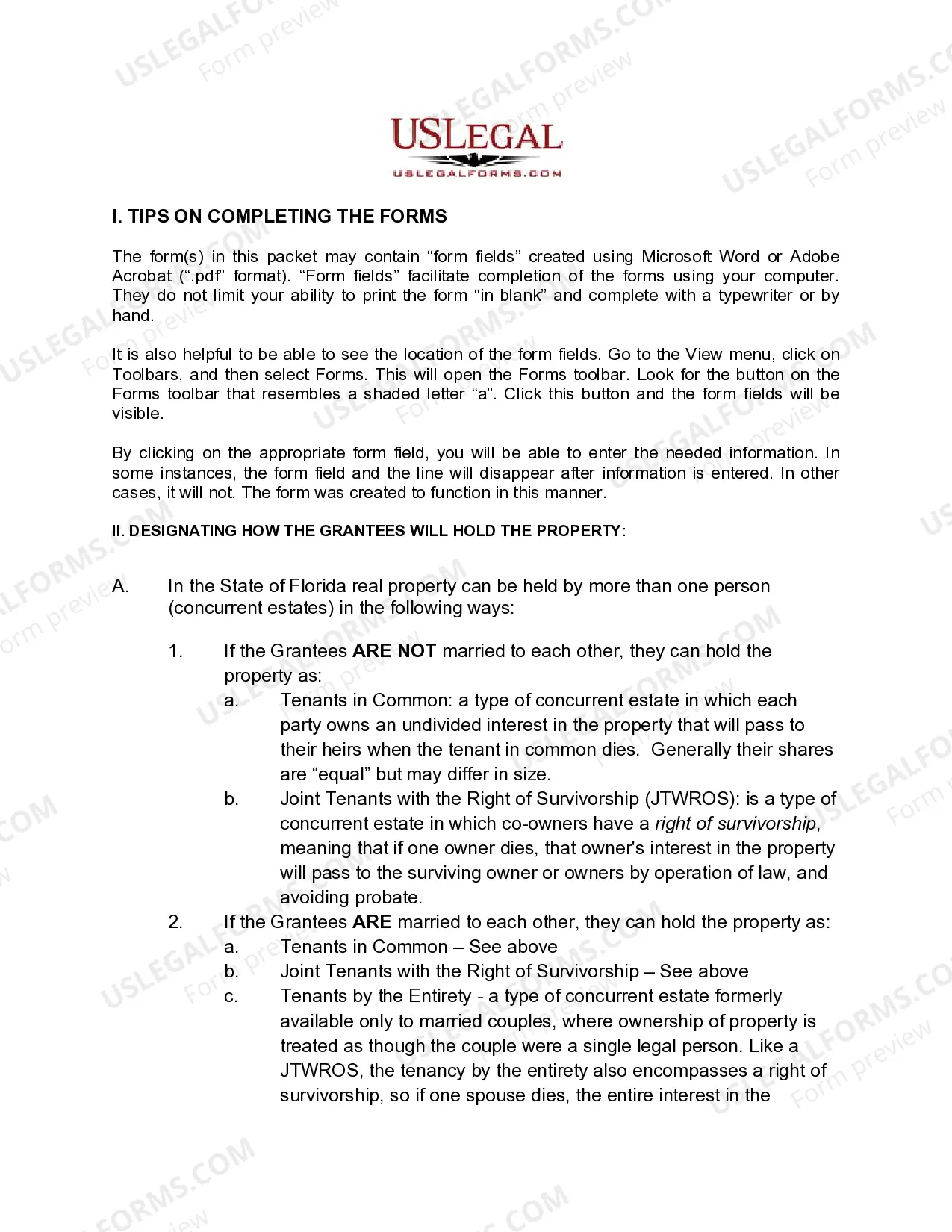 Preview Quitclaim Deed - Timeshare - Individual to Two Individuals / Husband and Wife