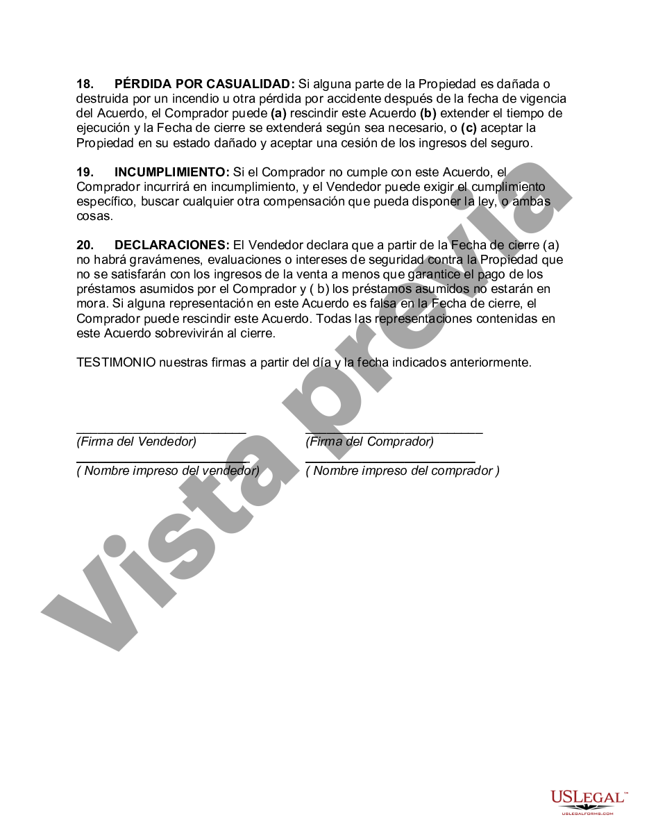 Hillsborough Florida Acuerdo Para La Compra Y Venta De Bienes Inmuebles Transferencia De Título 1727